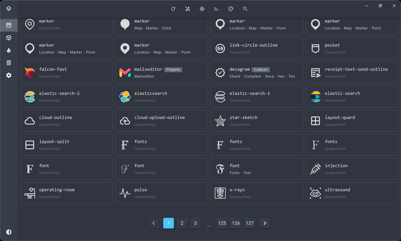 Built-in icon libraries